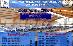 TOURNOI REGIONAL 2016